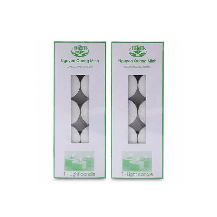 Hộp nến tealights trắng 10 cái NQM 2561